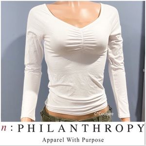 n:Philanthropy HARRIETT TOP v neck scrunch $125